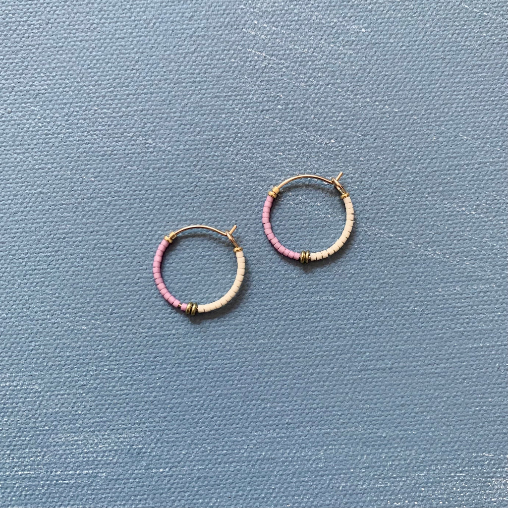 small beaded hoops