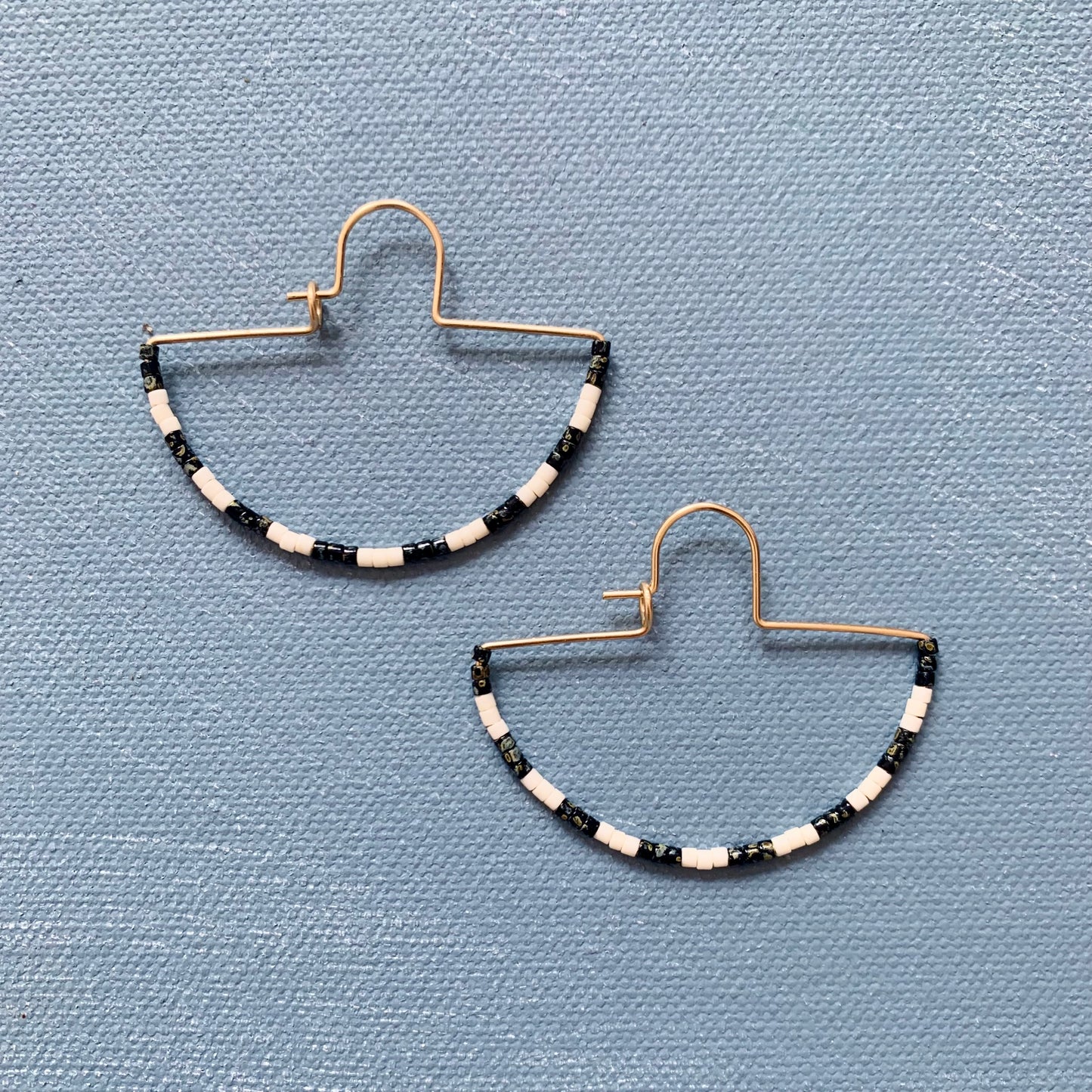 half slice stripe hoops