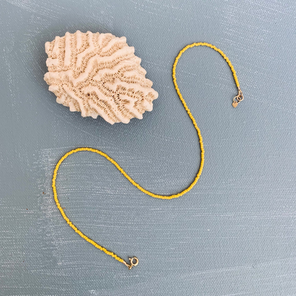 beaded yellow choker