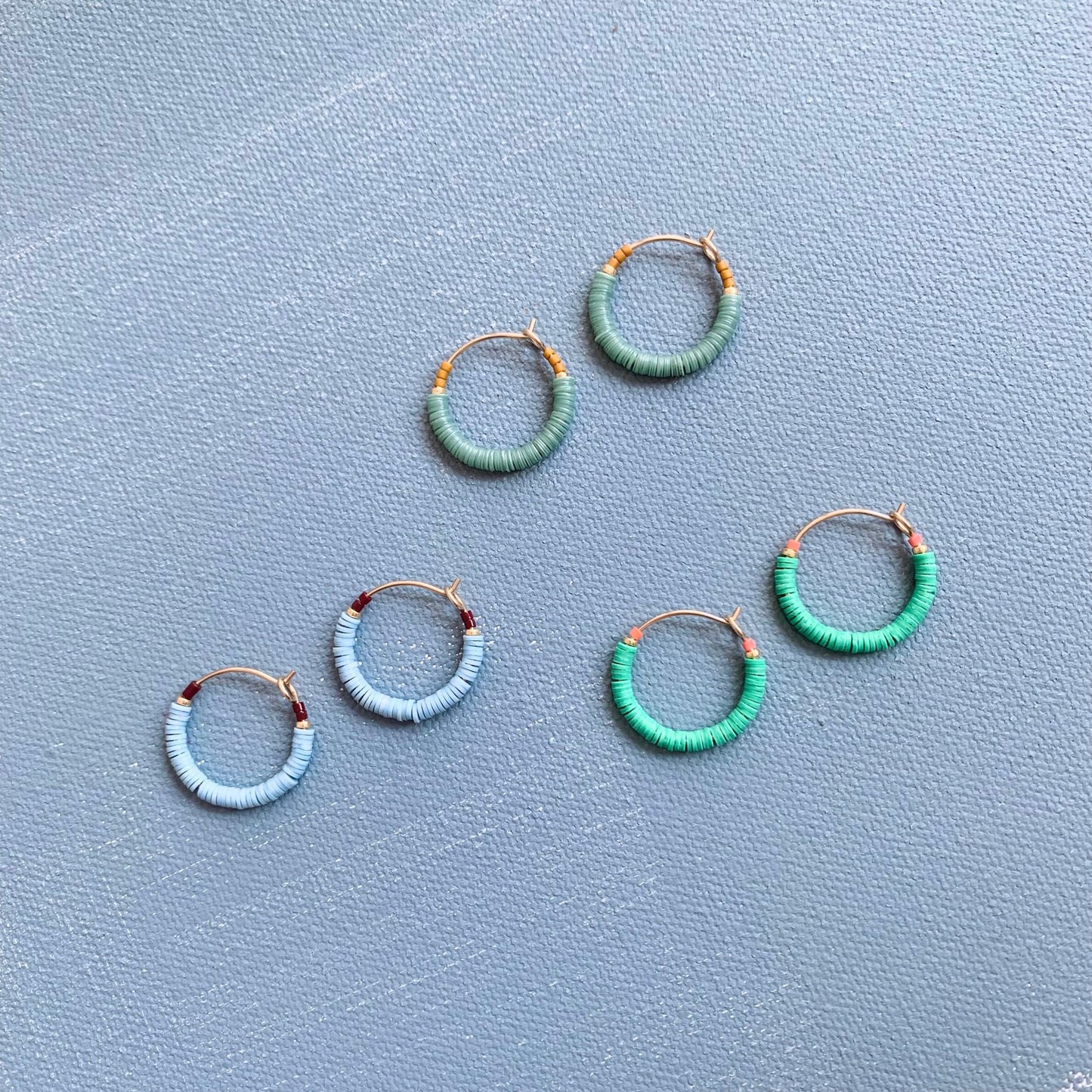 small beaded crayonbox hoops all colors