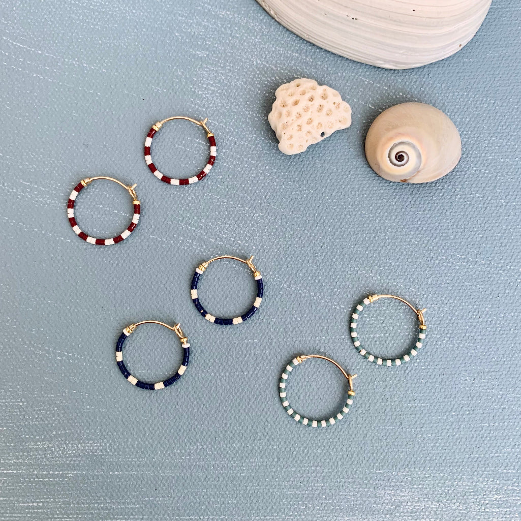 little striped beaded hoops assortment