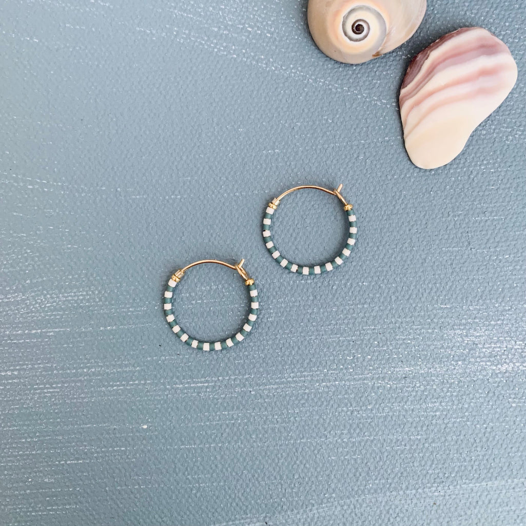 little striped hoops in slate