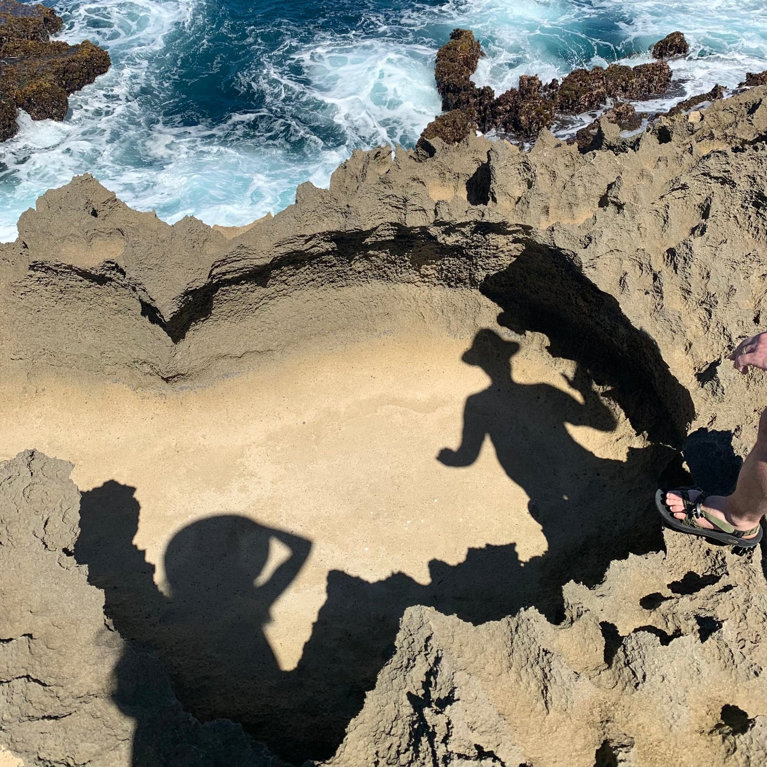 two shadows on beach