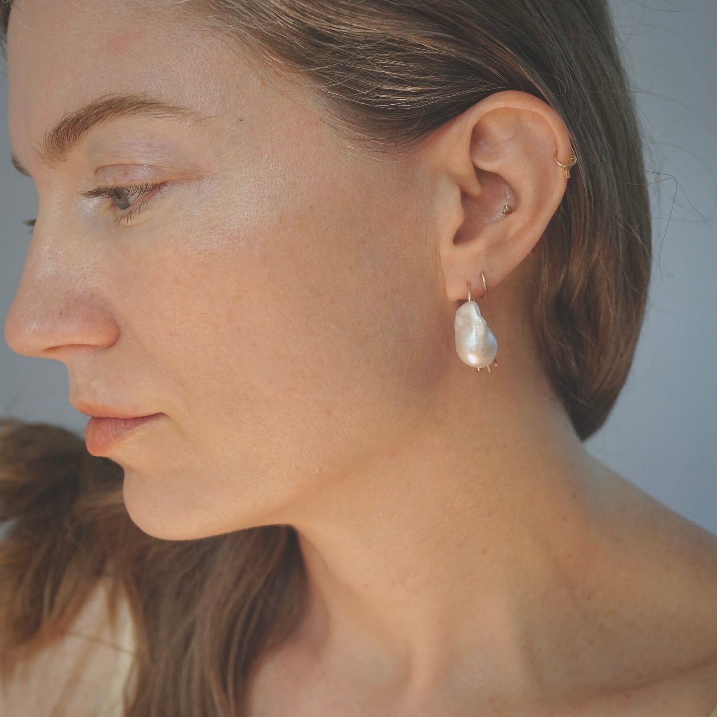 Baroque pearl drop earrings