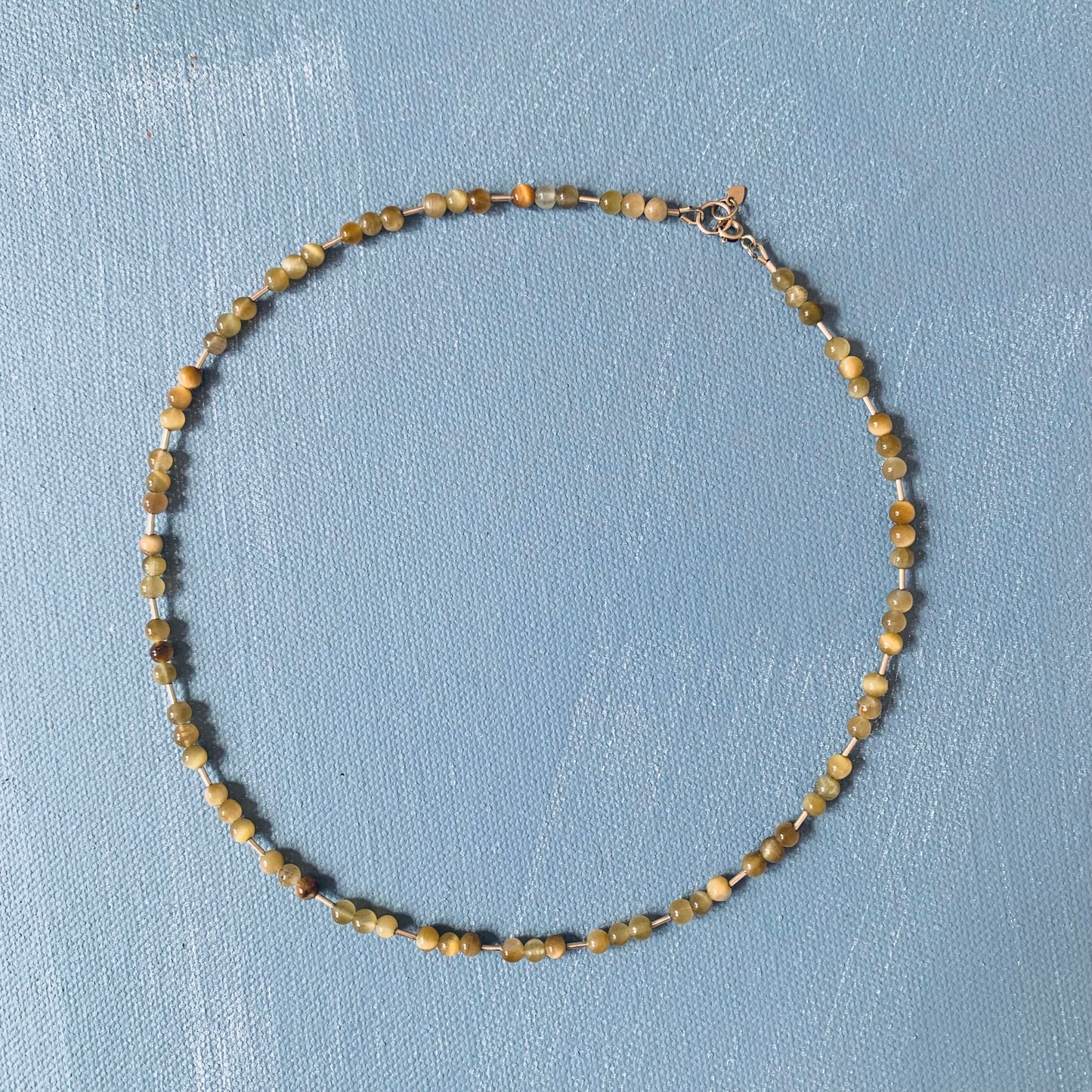 golden tiger's eye beaded necklace