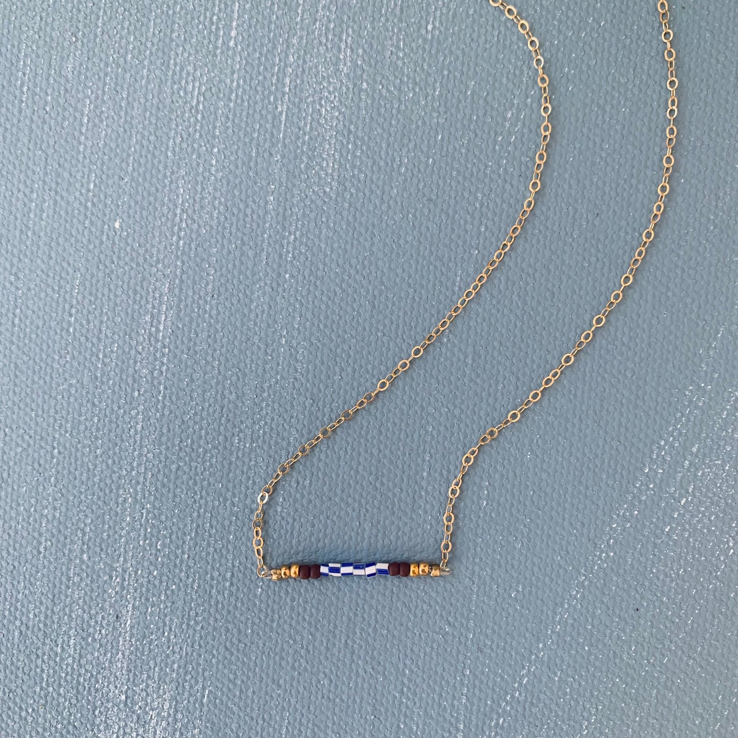 striped bridge necklace