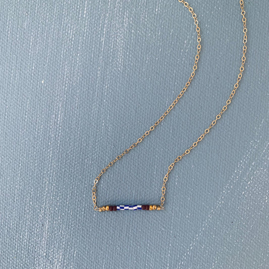 striped bridge necklace