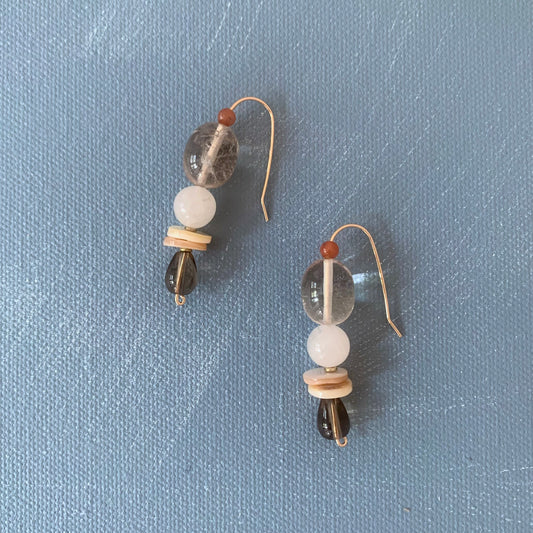 WS gemstone cairn earrings