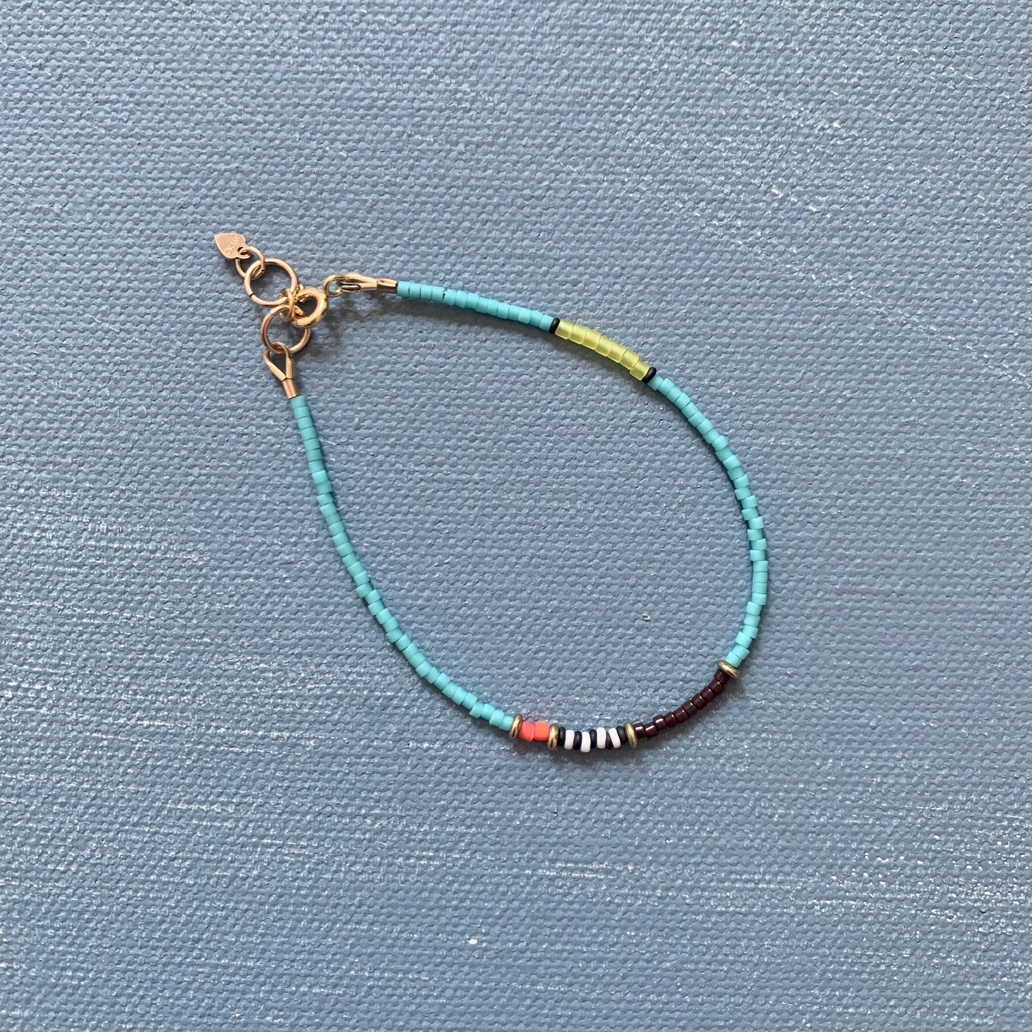 thinnest line bracelet in turquoise