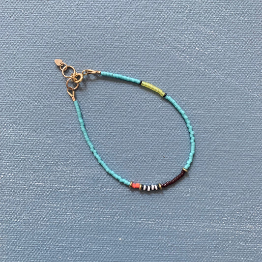 thinnest line bracelet in turquoise