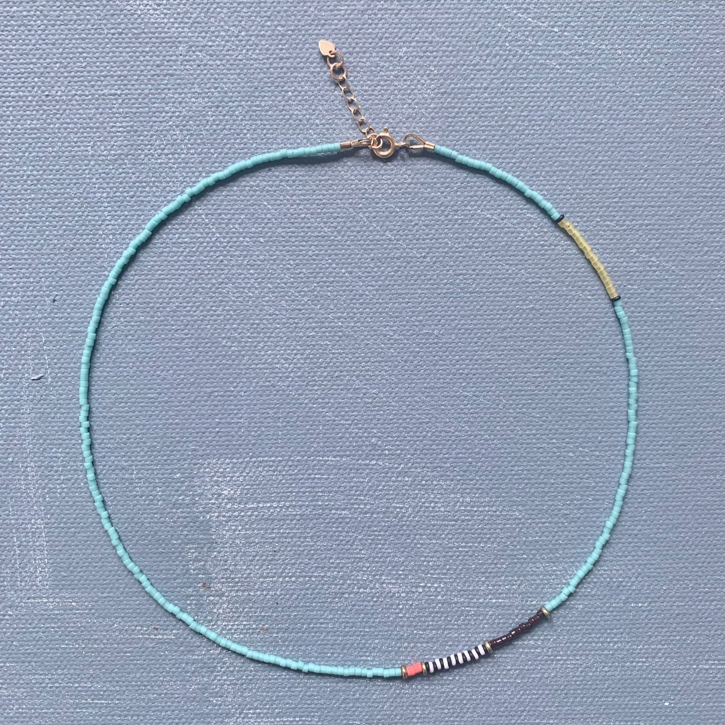 blue beaded choker