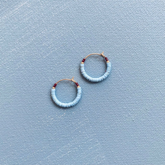 small beaded crayonbox hoops in light blue