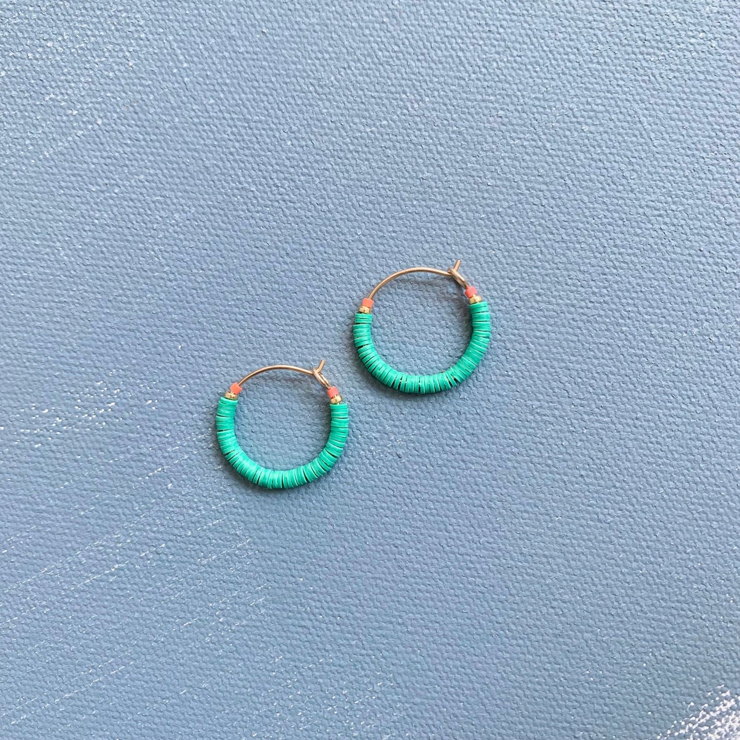 crayonbox small beaded hoops in grass green