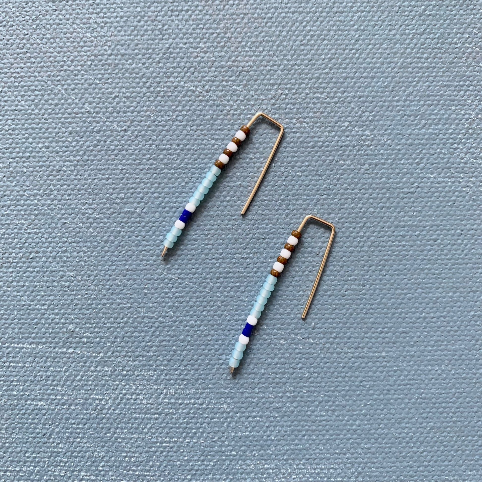 large 14k gold-filled staple earring in turquoise