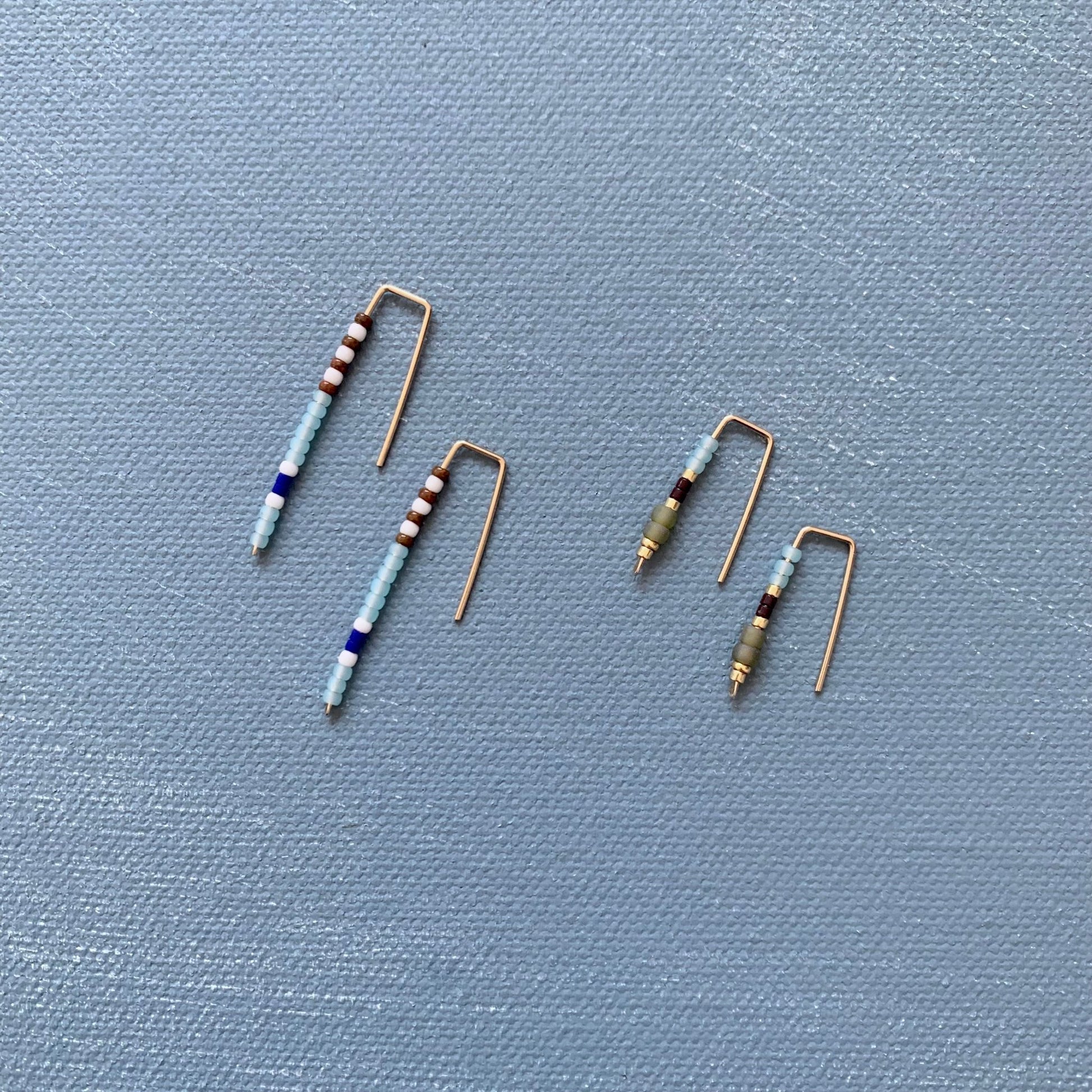 14k gold-filled handmade staple earrings in two sizes