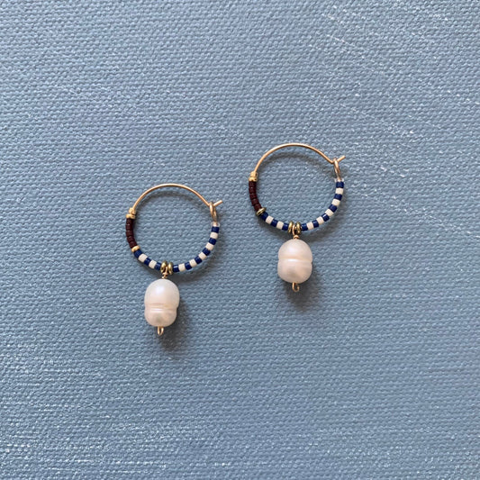 hoop earring with pearl drop