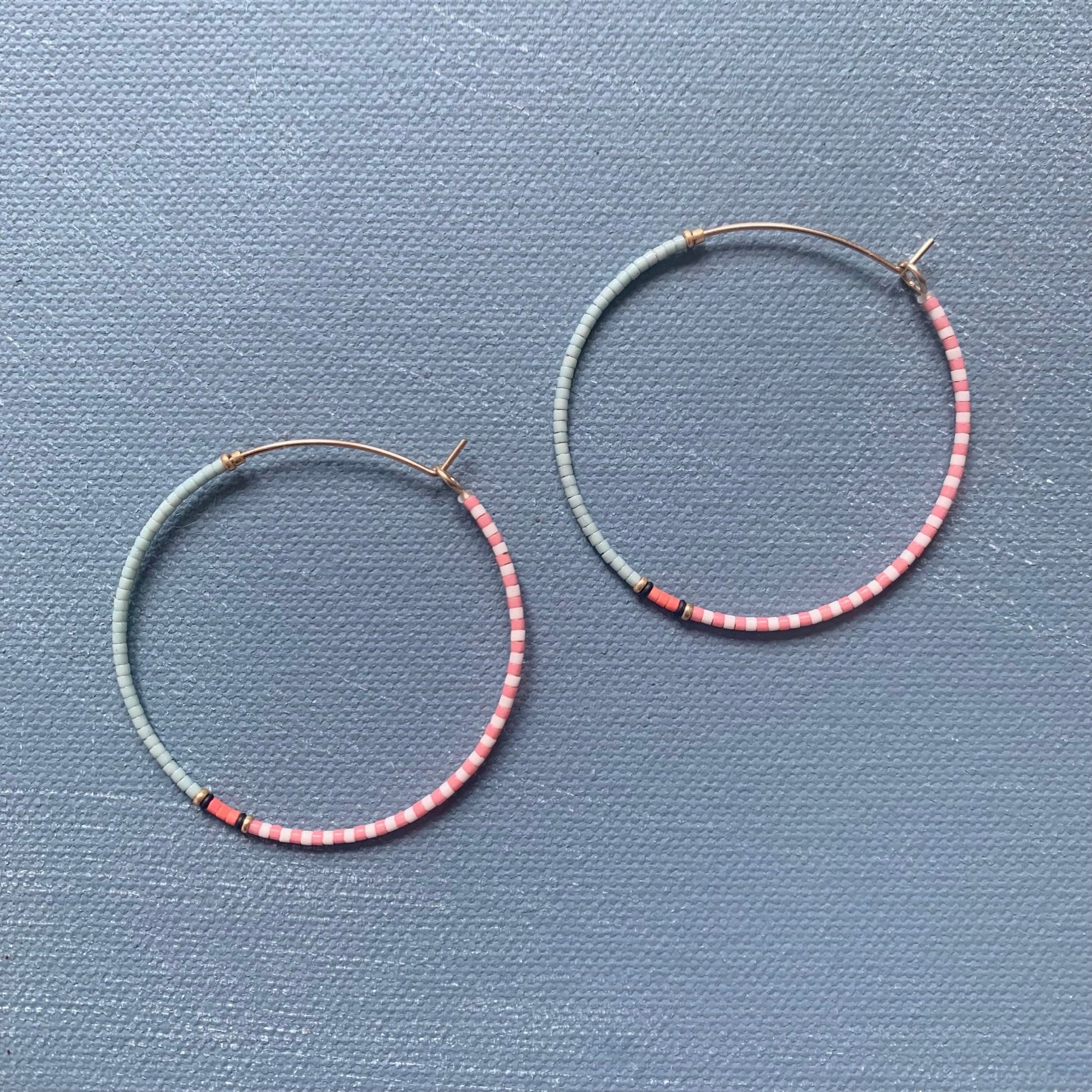 thinnest line hoops in pink and blue