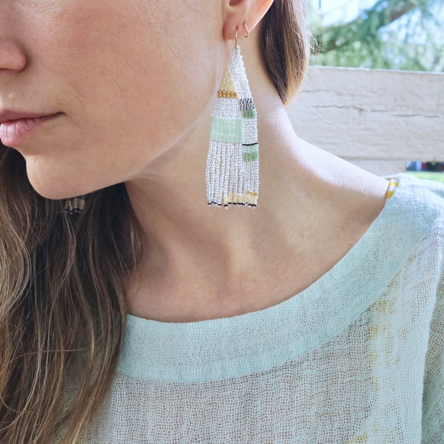 seawater freezeframe earrings