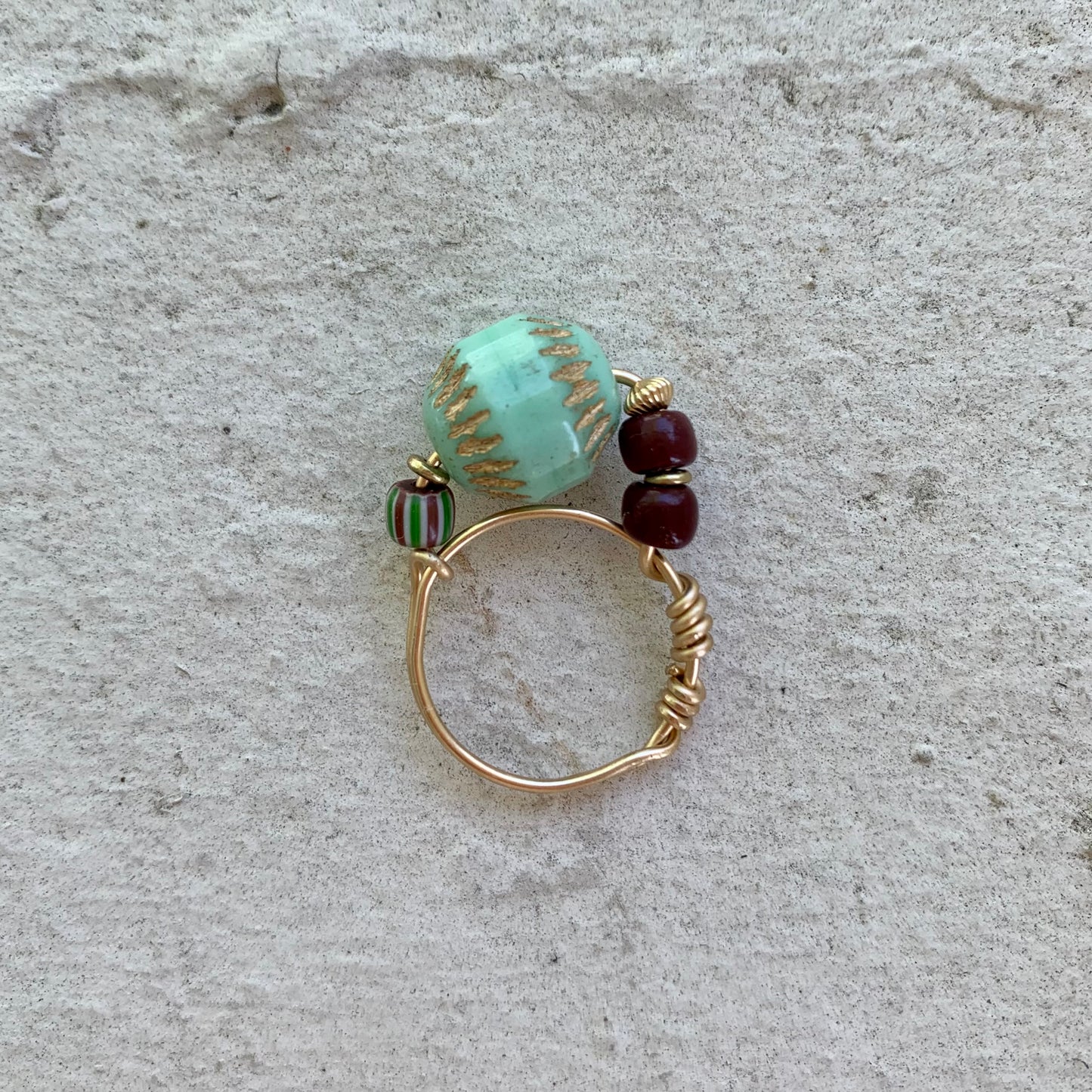 chunky vintage beaded ring